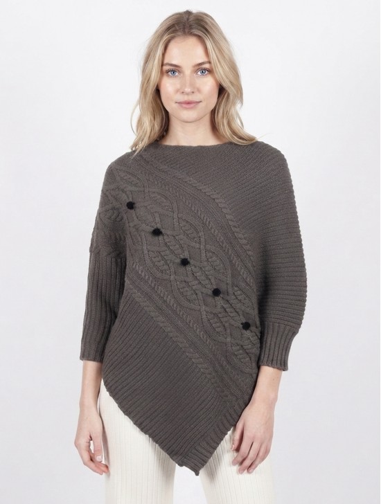 Asymmetrical Poncho W/Sleeves Asymmetrical Poncho W/Sleeves